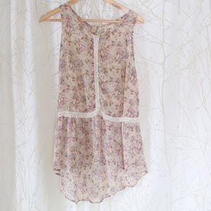 Pink and lavender floral top